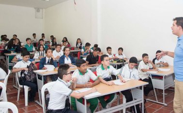 Las clases de matemáticas en los colegios de Ocaña son divertidas y con ellas se estimula a los jóvenes para participar en olimpiadas nacionales, como la cumplida el fin de semana en Bucaramanga. Javier Sarabia