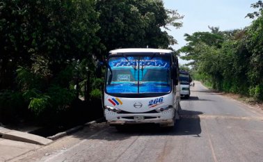 Buseta en la que viajaba la víctima. Cortesía