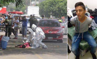 Nixon David Ortiz (derecha) presuntamente fue el pistolero que acabó con la vida del estudiante Jaime Andrés Poveda Munévar, en abril de 2017. La Opinión
