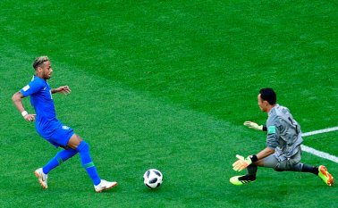 Neymar marcó el segundo gol para Brasil.
 AFP