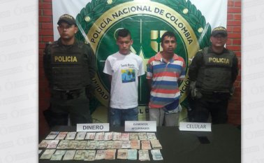Los delincuentes se habían robado $310.000 en efectivo y un celular valorado en al menos $350.000.  Policía Nacional