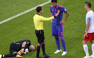 David Ospina y Abel Aguilar salieron con dolencias luego del partido frente a Polonia.  AFP