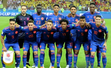 David Ospina, Dávinson Sánchez, Johan Mojica, Abel Aguilar, Jerry Mina, Falcao García, Juan Fernando Quintero, Santiago Arias, Juan Guillermo Cuadrado, Wílmar Barrios, James Rodríguez. AFP