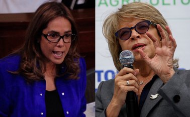 Gina Parody y Cecilia Álvarez Correa, exministras de Educación y Comercio, respectivamente. Colprensa