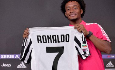 Juan Guillermo Cuadrado subió esta imagen acompañada de un texto dándole la bienvenida a CR7. @Cuadrado