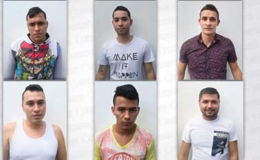 Carlos Andrés Lindarte  Quintana, Johan Fernando Álvarez, Jorman Isidro Rolón Medina, Oscar José León Beltrán, Yulián Alfonso Gómez e Isaías Pacheco Rivera. Policía Nacional