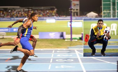 Bernardo Baloyes logró el primer oro para Colombia en esta rama del atletismo, en los Juegos Centroamericanos de Barranquilla. Colprensa