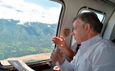 Presidente Juan Manuel Santos en un recorrido por Colombia. Archivo