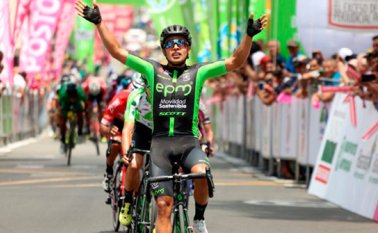 Diego Ochoa se impuso en la segunda etapa de la Vuelta a Colombia, el líder sigue siendo Rodrigo Contreras. Cortesía FCC