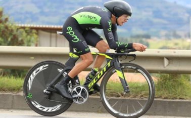 Rodrigo Contreras fue el más rápido en la séptima etapa, con una extensión de 41 kilómetros, entre Paipa y Tunja. Federación Colombiana de Ciclismo