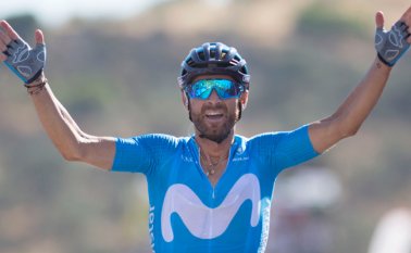 El español Alejandro Valverde del equipo Movistar. AFP