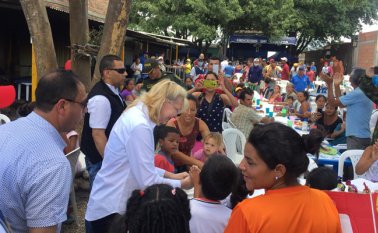 La exfuncionaria chavista estuvo en el hogar de paso Divina Providencia, en La Parada (Villa del Rosario), creado por la Diócesis de Cúcuta. Tomada de Twitter