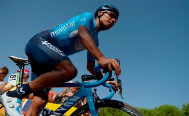 Hay tres colombiano en el top 10 de la clasificación general: Nairo Quintana, Miguel Ángel López y Rigoberto Urán. AFP