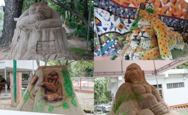 Las esculturas de animales pueden ser observadas en el Ecoparque Comfanorte. Mario Franco