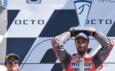 Este lunes el italiano Andrea Dovizioso ganó el Premio de San Marino de MotoGP. AFP