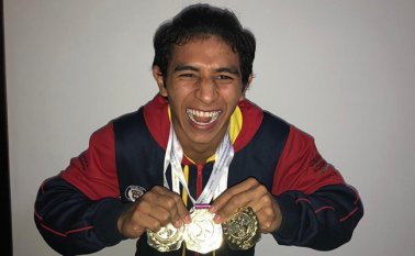 José Luis Osorio se convirtió en el primer deportista del Panamericano en ganar los tres oros que peleaba. Cortesía