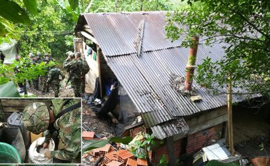 1.784 galones de insumos líquidos, otros insumos y 950 kilos entre hoja de coca picada, abono, urea y cloruro de calcio. Ejército