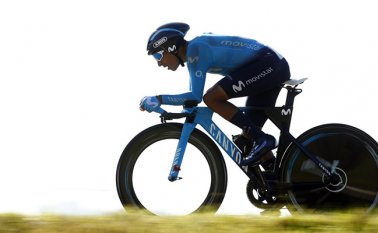 El colombiano quedó a un minuto y 15 segundos del líder, Simon Yates. Movistar Team