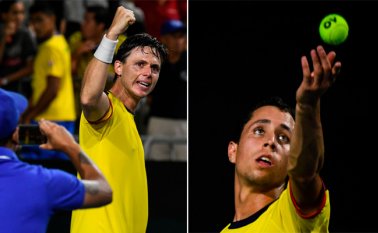 Alejandro González decidió abandonar y Daniel Galán (derecha) liderará al grupo cafetero en esta serie de la Copa. AFP