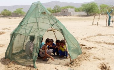 La población infantil es la más perjudicada por la hambruna que se vive en Yemen.  AFP