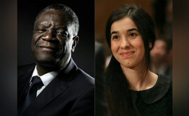 Denis Mukwege y Nadia Murad AFP