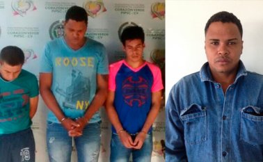 Junto a Julio Alberto Herrera Gómez fueron detenidos otros dos adultos y un adolescente señalados por la Policía de ser responsables de secuestros en diferentes municipios de Norte de Santander.  Cortesía