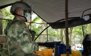 Los militares se incautaron de elementos para procesar la droga.
Ejército