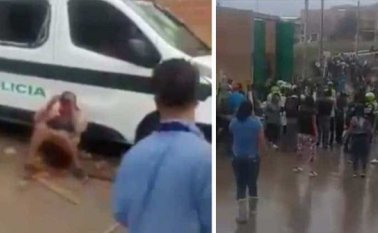 Momento en que la Turba atacó al hombre, quedó registrado por las cámaras de seguridad. Captura de Facebook