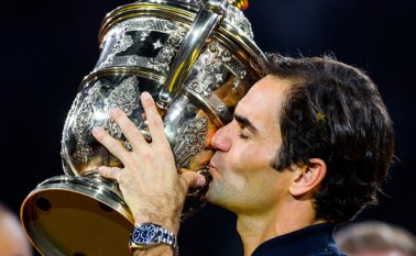 Roger Federer supera a Marius Copil para completar el festival en su casa de Basilea con su novena corona en este ATP, la 99 de su carrera a sus 37 años. AFP