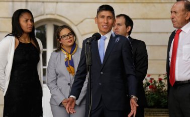 Nairo Quintana en la celebración de los 50 años de Coldeportes en la Casa de Nariño. Colprensa