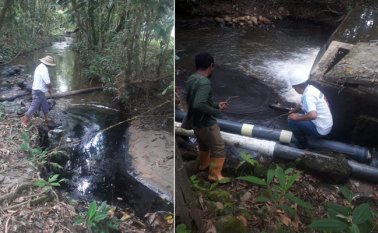 Ecopetrol informó que activó el plan de contingencia por el derrame de crudo. Cortesía