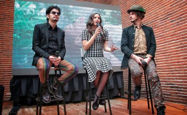 En la foto de izquierda a derecha: Nicolás Junca, Catalina García y Santiago Prieto. Colprensa