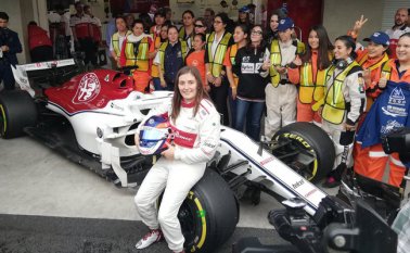 La bogotana tuvo su primera experiencia pilotando un Fórmula Uno en la Ciudad de México. Colprensa