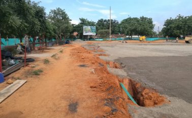 Según los veedores, el objetivo es que el proyecto se cumpla a cabalidad, por lo que resultan inexplicables las intimidaciones que deberá investigar la Fiscalía. Actualmente, así luce el avance de obra, indicó la Gobernación. Cortesía