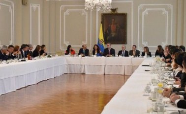 El presidente Iván Duque se reunió con los senadores y representantes a la Cámara del Centro Democrático, para superar diferencias y coordinar el trabajo en el Congreso. Cortesía