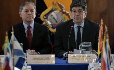 El canciller y el vicecanciller ecuatorianos. AFP