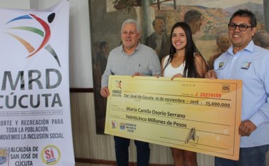 La deportista recibió la suma de $ 25’000.000. Cortesía