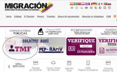 Quien ya cuenta con la Tarjeta de Movilidad Fronteriza no deberá tramitarla nuevamente. Captura de pantalla