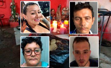 Jhoana Alexandra Robles, Blanca Cecilia, Richard Robles Cruz y Carlos Yancley Rangel Solano. Policía