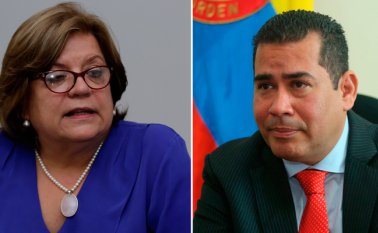 La ministra de Justicia, Gloria María Borrero, y el presidente de la Cámara, Alejandro Carlos Chacón. Archivo