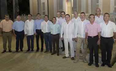 Jairo Barbosa, padre Jesús Rafael Mendivelso, Juan José Yáñez, Francisco Valcarcel, Ricardo Carvajal, Sergio Montañez, Edgar Mantilla, Hipólito Leal, Elías Pérez, Víctor Rojas, Alberto Díaz y Gustavo Peñaranda. Alfredo Estévez / La Opinión