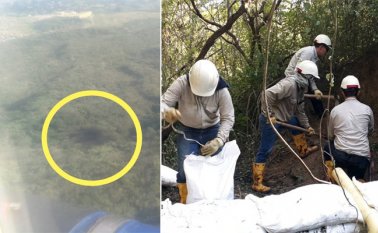 Ecopetrol destacó que en el lugar puede haber presencia de gases, por lo que solicitó a las comunidades no acercarse. Tomada de Twitter  @CORPONOR