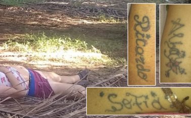 En los brazos de la mujer estaban tatuados los nombres de Sofía, Alba y Ricardo. Cortesía