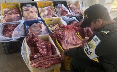La carne era comercializada en las centrales de abastos del área metropolitana de Cúcuta.  Policía