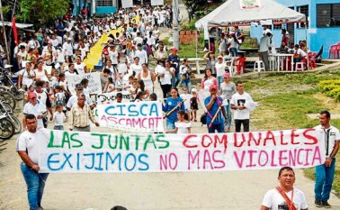 Las marchas para pedir el cese de la violencia contra los líderes se incrementaron en el 2018. Archivo