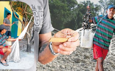 Las familias de Chucho y Guillermo se han dedicado a tejer atarrayas desde hace unos 50 años. Obando