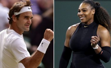 Roger Federer y  Serena Williams. AFP