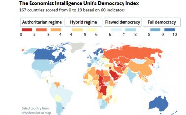 El barómetro se realiza anualmente en base a factores sobre participación, libertades civiles y democracias en 167 países.Venezuela obtiene el puesto 134. The Economist