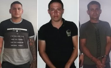 José Alexander Ramírez, Eduard Alexis Vargas y Henry Antonio Cárdenas fueron capturados en diferentes hechos. Policía Nacional