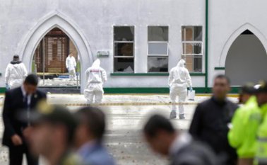 Explosión en el interior de la Escuela General Santander de la Policía en el sur de Bogotá. Colprensa